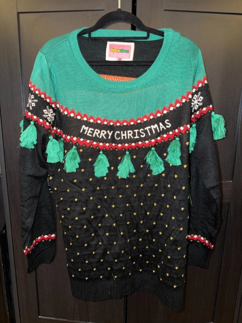 NWT Tipsy Elves Women's Ugly Sweater Merry Christmas with Trees Size XL